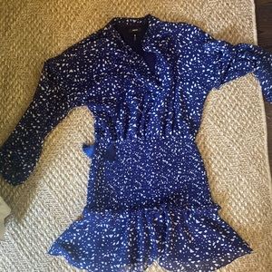 Blue and White Polka Dot Dress